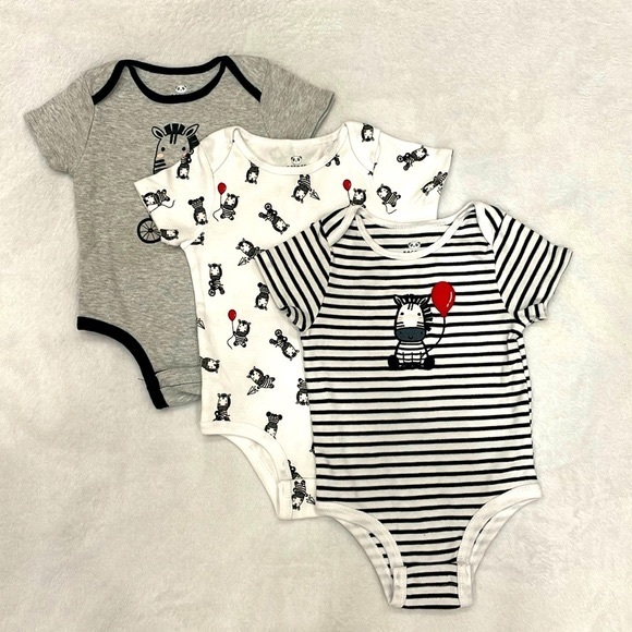 Rococo zebra theme bodysuits set of 3 - Picture 1 of 7